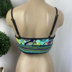 Trina Turk  Black Floral Paisley Print Strappy Bikini Swim Suit Top M Photo 1