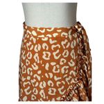Hutch Anthropologie Skirt Women Small Orange Animal Print Wrap Mini Boho Cottage Photo 6