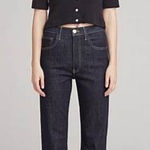 3x1 Made Here Anthropologie Joni Dark Wash High Rise Wide Leg Ankle Jean Size 25 Photo 0