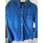 Erika Denim Button Up Shacket Classic Americana Retro Utility Cowgirl Dark Wash Photo 3