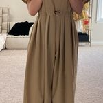 Wide leg jumpsuit. S Tan Photo 1