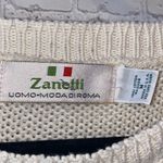 Zanetti Creamy White Waffle Knit Chunky Sweater Size M Photo 2