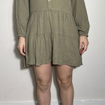 ZARA  Green Tiered Babydoll Mini Dress Size Small Photo 0