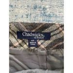 Chadwick's Gray Off White Pink Plaid Wool Blend Skirt Size 2 Petite Photo 2