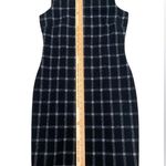 Calvin Klein Timeless Black Grid Sleeveless Stretch Sheath Pencil Dress Old Money Photo 4