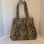 Style & Co . Snake Print Faux Leather Large Shoulder Bag Purse Tote Brown Black Photo 2