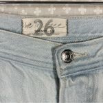 Free People  Light Wash Mid Rise Maggie Distressed Jeans Photo 3