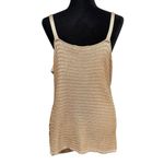 Boston Proper  Gold Sequin V-Neck Knit Sweater Tank Top XL Cocktail Party Glam Photo 6