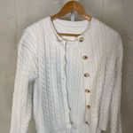 #317 SWEATER SET White Cable Knit Cardigan and Dress Set Size XL Photo 4