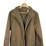 VINTAGE L.L. Bean Women’s Suede Sherpa Lined Long Coat Brown Size M Size M Photo 3