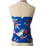 La Blanca  Blue Tropical Floral Tankini Swimsuit Top Photo 2