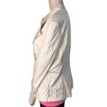 Votre Nom Womens Moto Jacket Coat Asymmetrical Zip Lightweight Beige Size 12 Photo 3