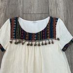 JODIFL Bohemian Tassel Dress Colorful Embroidered Trim Casual Dress Size S Photo 3