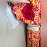 Gibson Latimer Gibson & Latimer Tropical Pink & Orange Puff Sleeve Maxi Dress Size XL Photo 6