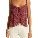 Rhode Kari Peasant Blouse Ruby Mosaic Floral Tank Top Women's Size Extra Large Red Photo 0