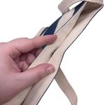 Dansko Cream & Navy Blue Striped Canvas Crossbody Bag Purse Snap Button Nautical Photo 7