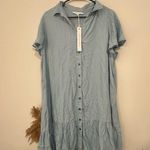 Jane and Delancey  Light Blue Button-Down Mini Dress Photo 1