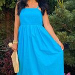 A New Day  Strapless A-Line Fitted Bodice Blue Midi Sun Dress Size Small NWT‎ Photo 0