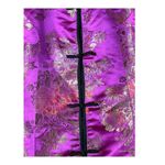 Robbie Bee  Floral Asian Style Top‎ Pink Gold Mandarin Collar Women Size 8 Photo 4