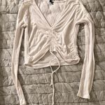 Urban Outfitters  White Ribbed Long Sleeve Top Photo 0