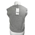 ZARA NEW Gray Sleeveless Cami Camisole Crop Muscle Tee Sweater Tank Vest Top XL Photo 1
