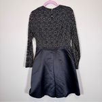 Ted Baker  Black Satin Gold Glitter Lace Mini Dress Womens M Formal Long Sleeve Photo 1