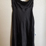 Hello Molly  No Advice Midi Dress Sz 4 in Black Satin Open Back Slit NEW Photo 0