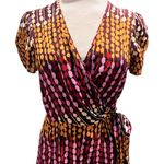 Anna Sui for Anthropologie True Wrap Dress Silk Blend Modern GeometricSize 4 Photo 2