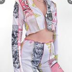 Jaded London Graphic Long Sleeve Crop Top Photo 1