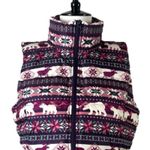 Lands' End Lands’ End New Vest Puffer Down Feather Filled Zip Purple Deer Print Size Small Photo 9