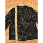 Lafayette 148  New York Black Gold Tweed Metallic Jacket Top Sz M Button Career Photo 2