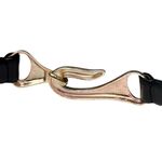 Chico's Chico’s Black Leather Belt with Sculptural Gold Hook Buckle – Size S/M Photo 4