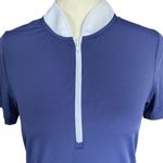 Smith & Quinn women's small blue and white short sleeve pullover polo top Photo 4
