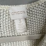 Chico's Chico’s womens XLarge 3 ivory white Lainey Lace zip up crew neck cardigan Photo 2