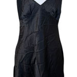 Victoria's Secret  Y2K Black Silk Slip Dress Open Back Chemise Tie Back Sexy Photo 0