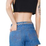 Honey Punch Denim Embroider Flame Shorts Photo 0