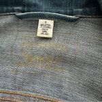 Levi's Levi’s Distressed Grunge Orange Tab Fitted Jean Jacket Size S Photo 2