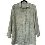 Open Edit  Nordstrom Printed Satin Button Down Shirt XS Womens Photo 0