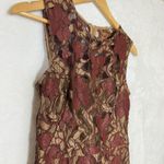 Calvin Klein  2 Lace Brown Dress Floral A-Line Sheath Fringe Formal Wedding Party Photo 3