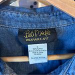 Bob Mackie Wearable Art Denim Shirt with Embroidered Southwestern Design: LARGE Photo 1