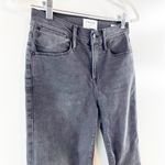frame denim Le High Straight Feather Hem Cropped Jeans Ludlow Black 26 / 2 Photo 8