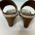 Donald J Pilner Viv Champagne Gold Leather Woven Heeled Sandal 7.5 Photo 4