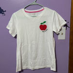 Kate Spade  White Tee with Red Apple Motif Photo 0