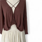 Silence + Noise UO  Brown Long Sleeve Blouse - Size S Photo 1