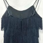 ROBERTA VTG 90s Black Sleeveless Fringe Mini Dress Rhinestones Women 5/6 Western Photo 4