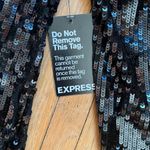 EXPRESS NEW!  One sleeve black sequin cocktail dress mini Photo 3