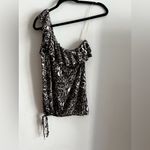 INC International Concepts One Shoulder Animal Print Top Size M Photo 1