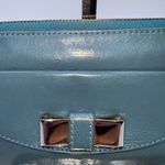 Chloé Calfskin Lily‎ Bow Long Zip Continental Wallet Blue Photo 1