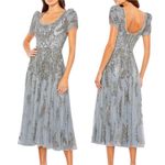 Mac Duggal NEW  Plus Size Silver A5434 Beaded Dress, Size 16, MSRP $498 Photo 1