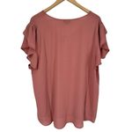 Zenobia  Solid Blush Button Tulip Flutter Sleeve Top Blouse size 2X NWT Mauve Photo 6